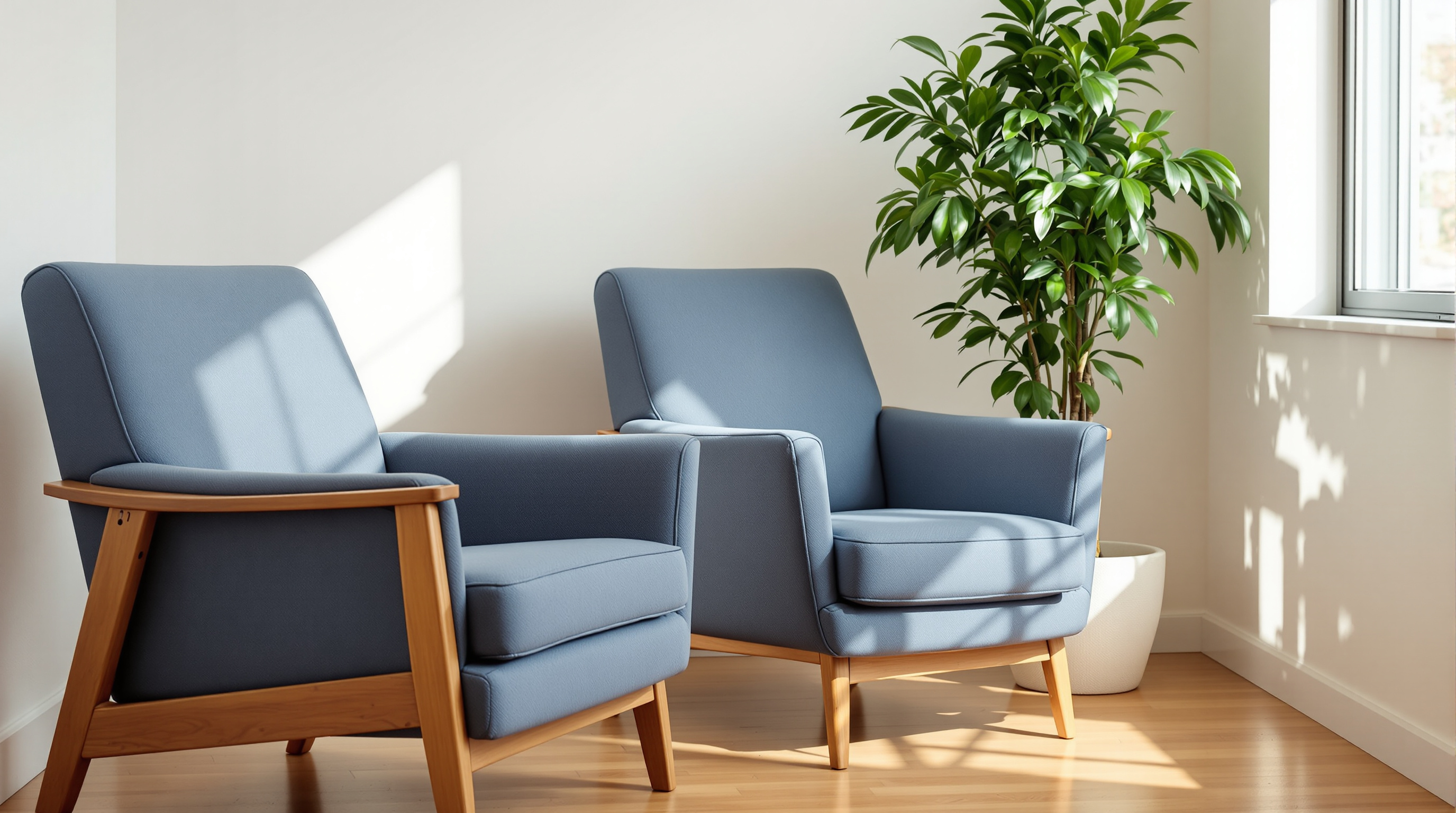 Deux fauteuils face à face dans un bureau de psychothérapie, atmosphère d'écoute